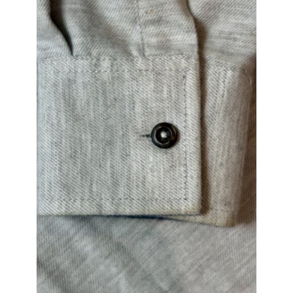 Johnnie O Shirt Mens Medium Gray Button Up Hoodie Surf Flannel Bodhi Beach - Picture 7 of 8